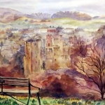 'View of Ludlow  Castle'  original watercolour by Raya Brown 49x60cm £180