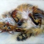 Funtik-friends-cat-wool-painting