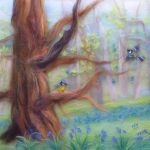 'Bluebell Woods' original wool painting by Raya Brown 30x40cm £250.