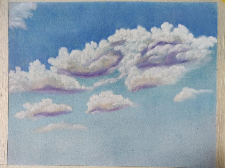 Read more about the article Beautiful skies created by students from online Introduction to Landscape Art course with Worcestershire artist and tutor Raya Brown