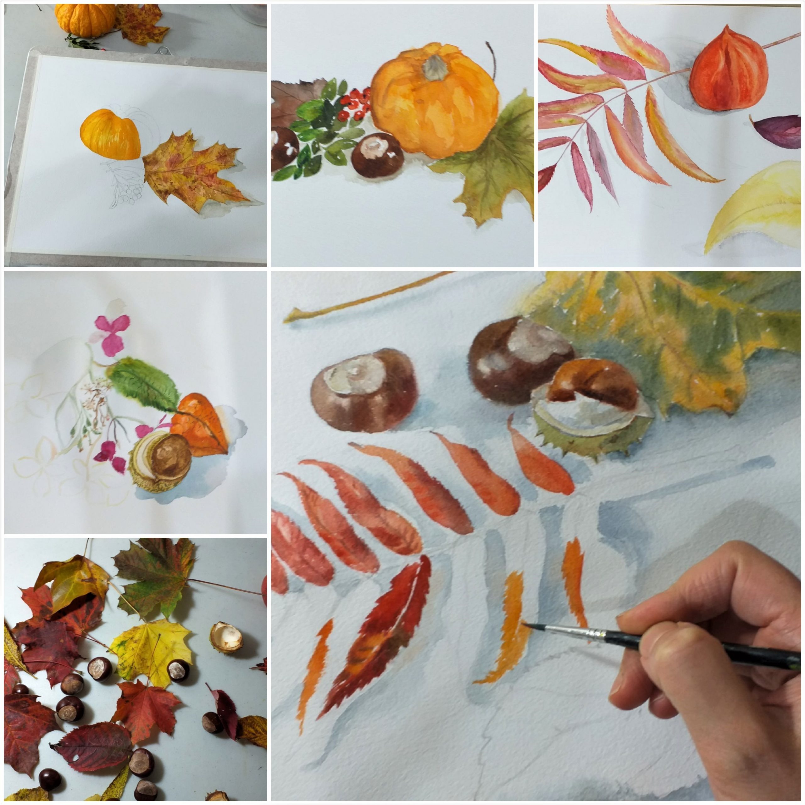 Read more about the article Painting Autumn in watercolour at Art classes in Kidderminster Worcestershire