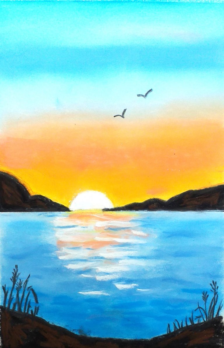 Read more about the article Vibrant Sunset landscapes in Soft pastels recently created at Magic Wool Art and Craft Studio in Kidderminster.