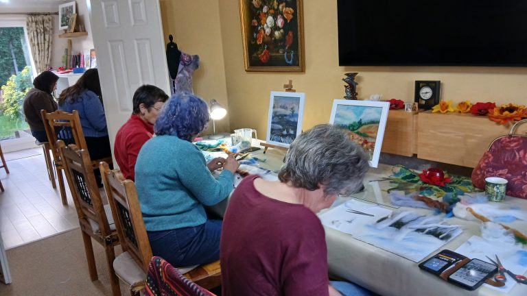 Read more about the article Winter Dream wool painting art and craft course in Kidderminster Worcestershire